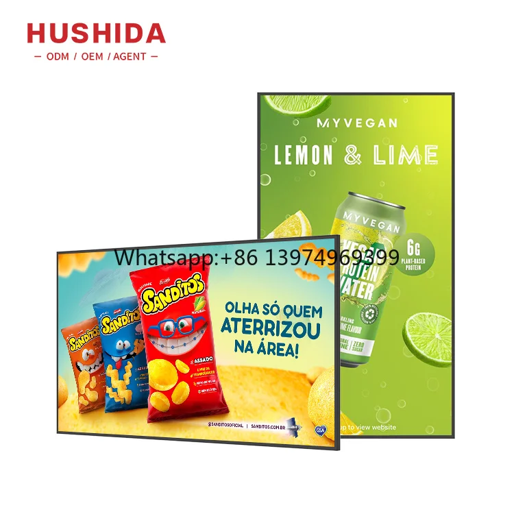 32 43 49 55 Inch 700Nits Multimedia Tv Lcd Digital Signage Super Slim Wall Mounting Advertising Player