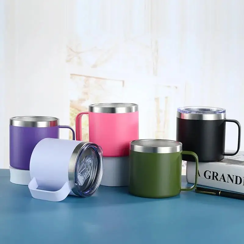 

Кофейная кружка на 14 унций, походная кружка с вакуумной изоляцией и крышкой, дорожная чашка из нержавеющей стали с двойными стенками, термокружка для кофе