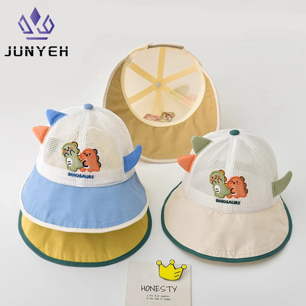

Little Dinosaur Children Bucket Hats Cute Boys Girls Summer Cap Panama Sunhat Hiking Fishing Hat Fisherman Caps For Kids