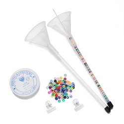 Outil de perlage pour bracelet de perles irrigation, kit exécutif, entonnoir grossier, perles polyvalentes avec clip, accessoires de bijoux, 1 ensemble