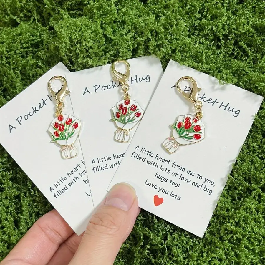 1/5/10/20/50/100pcs Set, Mother's Day Gentle and Charming Rose Accessories with Pocket Hug Card, Universal Small Holiday Gift So