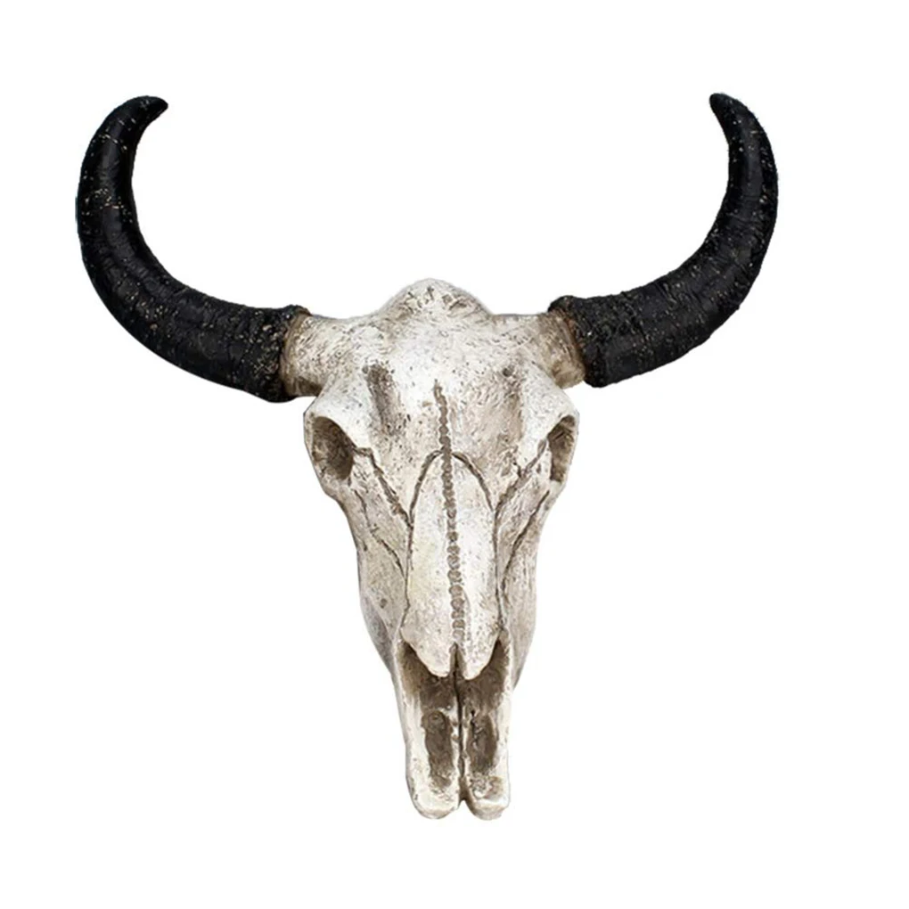 Resin Skulls Cow Head Durable Skeleton Wall Hanging Exquisite Animal Decorations For Grill Restaurant Skull Decor