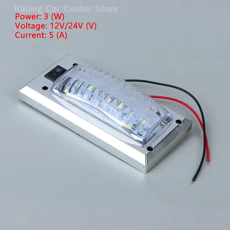 LED 12V-24V Panel Light Car Interior Reading Lamp High Brightness Cabin Lights for Van Truck RV Boat Camper Switch