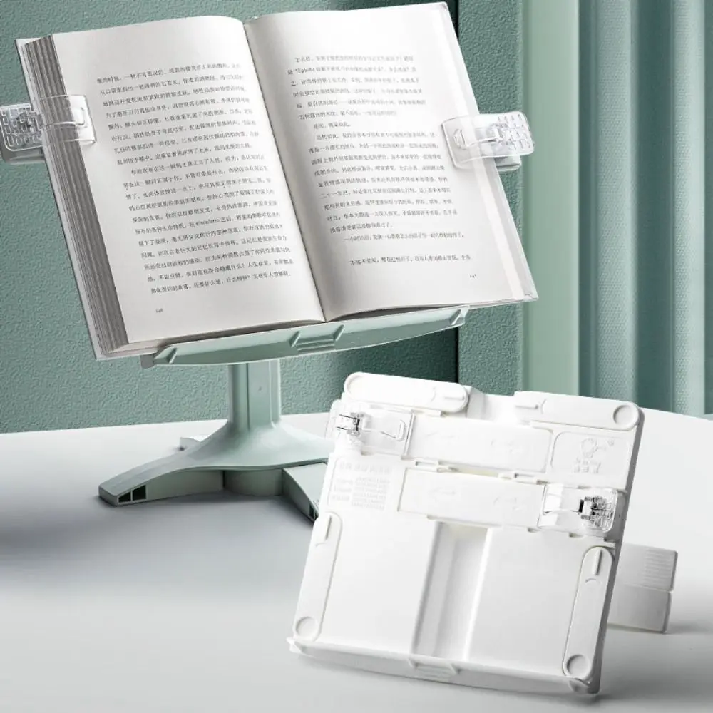 

Adjustable Angle Lifting Landing Book Stand with Clip Anti-slip Mat Reading Bookshelf Extendable Plastic Book Holder Recipes