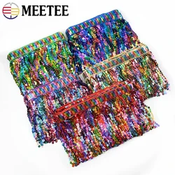 1/2/3Yards 16cm Rainbow Sequin Tassel Fringe Ethnic Beaded Lace Trim For Sewing Dance Skirt DIY Curtain Decoration Accessories