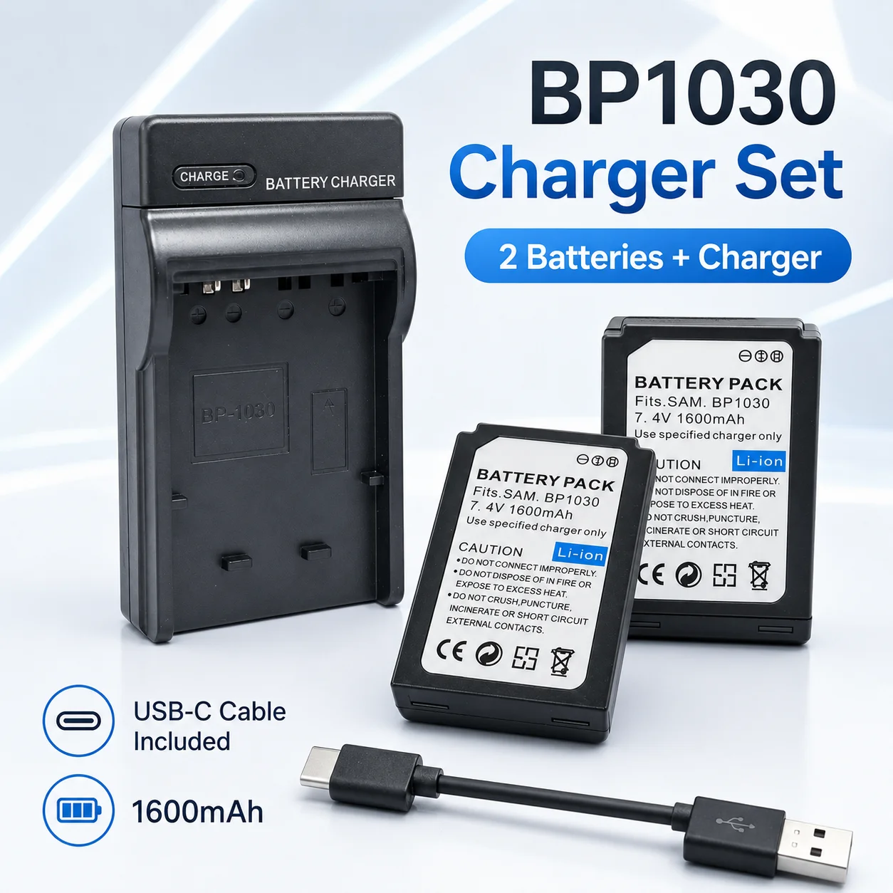 

BP-1030 BP-1130 Charger Rechargeable Li-ion Battery Charger for Samsung NX Series Camera Replacement