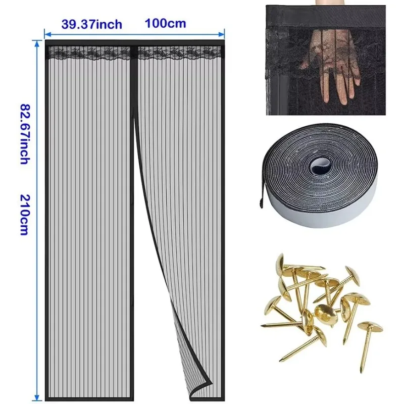 NEW Magnetic Screen Door Curtain Anti-Mosquito Net Fly Screen Mosquito Protection Net Magnet Spring for Doors Windows
