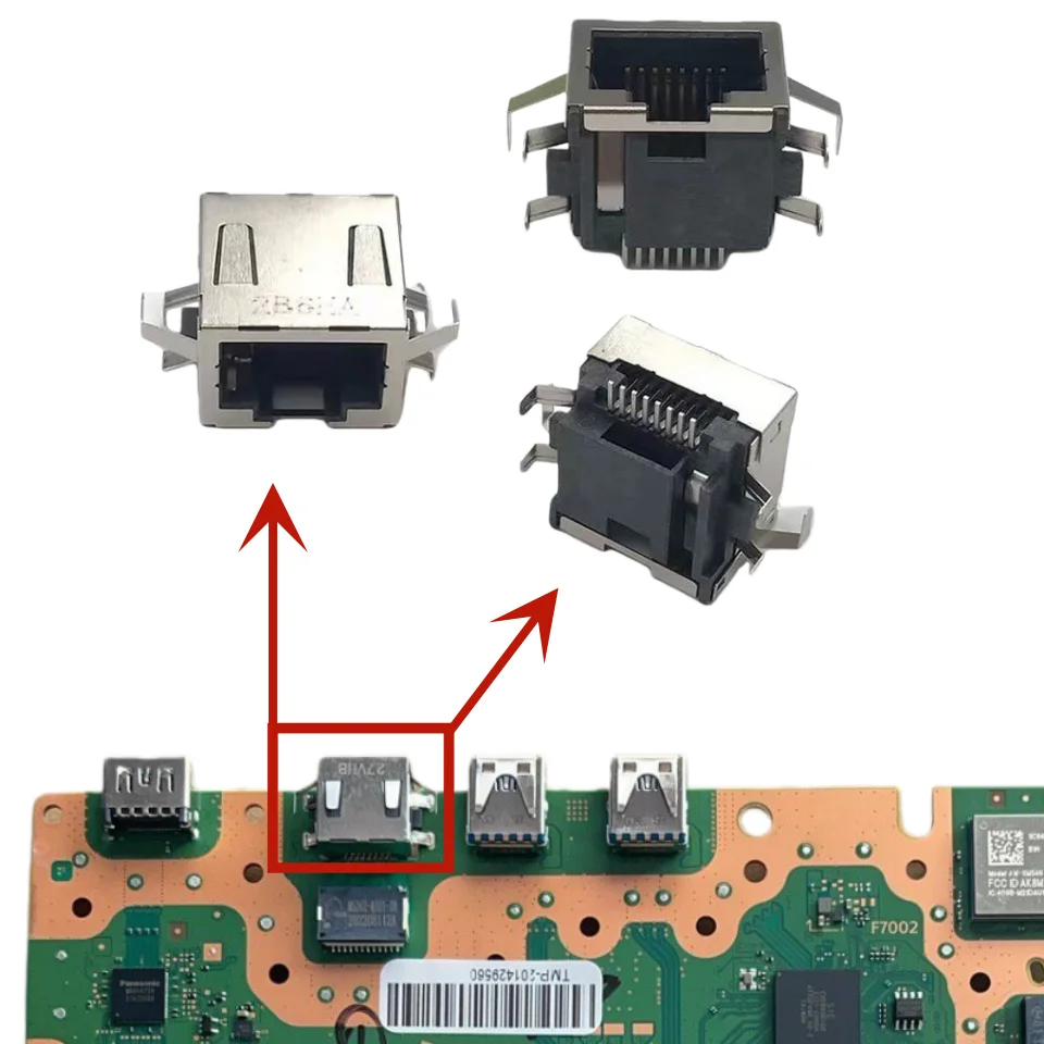Neue Netzwerkschnittstellenbuchse RJ45 für PS4 Schnittstellenstecker 8-Pin-Buchse für PS5 RJ45 Netzwerkanschluss