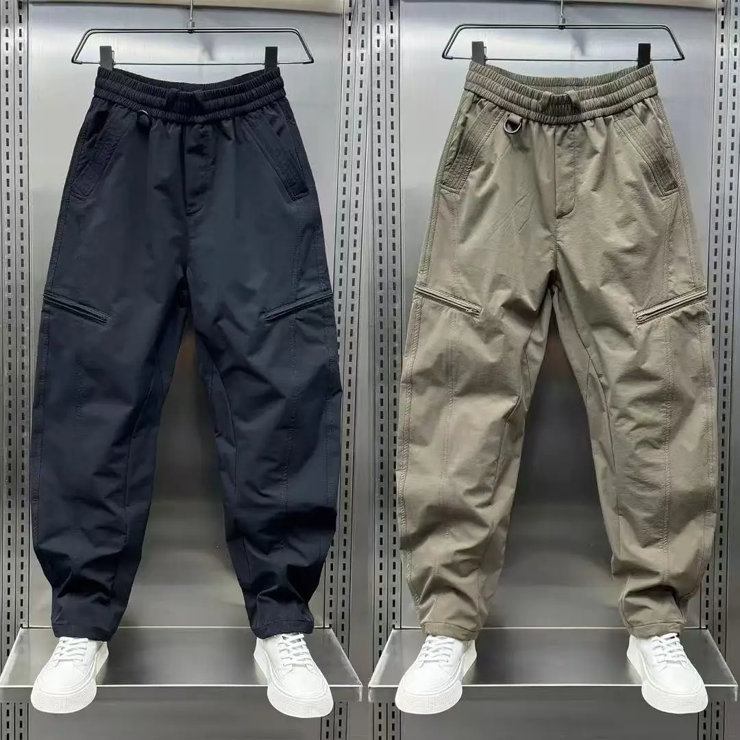 

2025 American Style Men's Loose Straight Casual Pants Pure Color Knife Edge Workwear Trousers Loose Fit Long Trousers man cloth