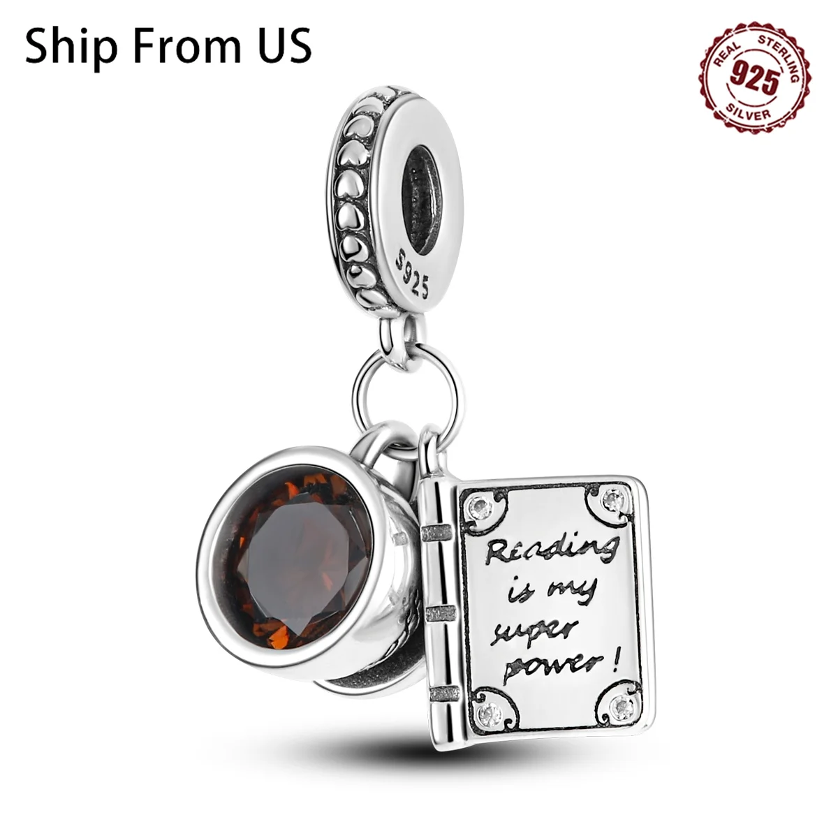 High Quality 925 Sterling Silver Teacup Coffee Pendant Beads Fit Original 925 Pandora Bracelets Charms DIY Women Jewelry Making