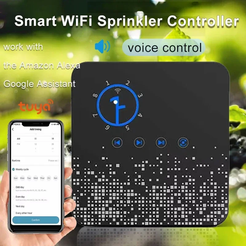 Tuya WiFi Sprinkler Controller Smart 8 Zone Irrigation Timer Remote Control Auto Watering Device for Alexa Google Smart Home
