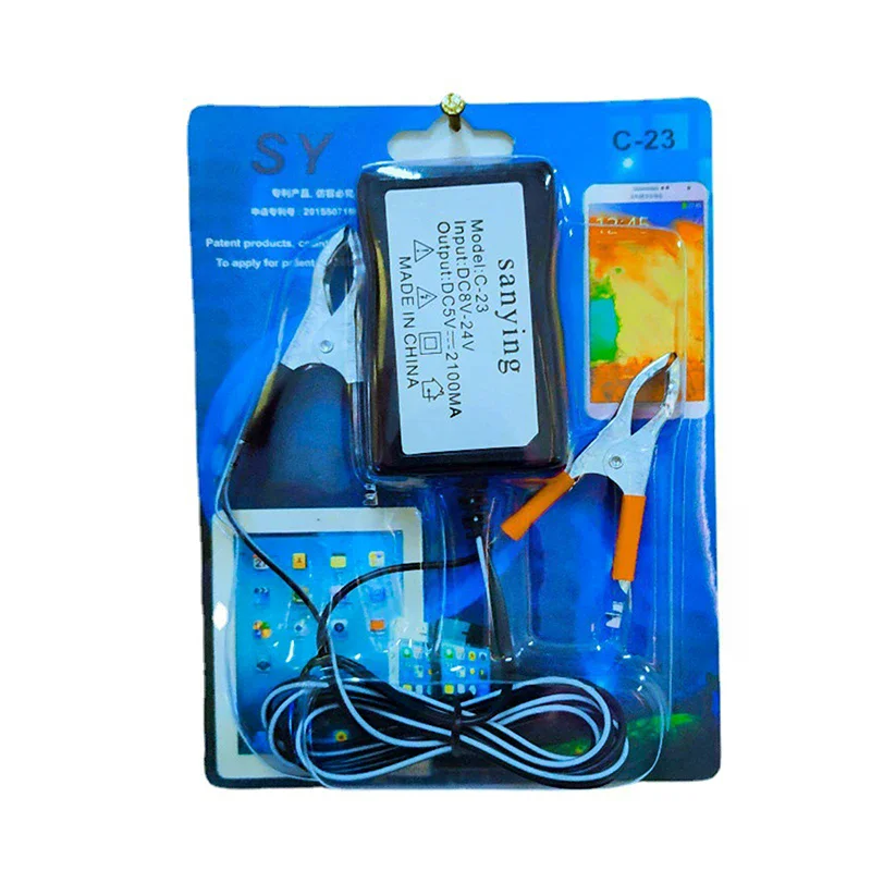 Conversor DC de alto desempenho com clipe de bateria 5V 3 portas USB Adaptador de alimentação DC Módulo de carregamento Buck para tablets de telefone