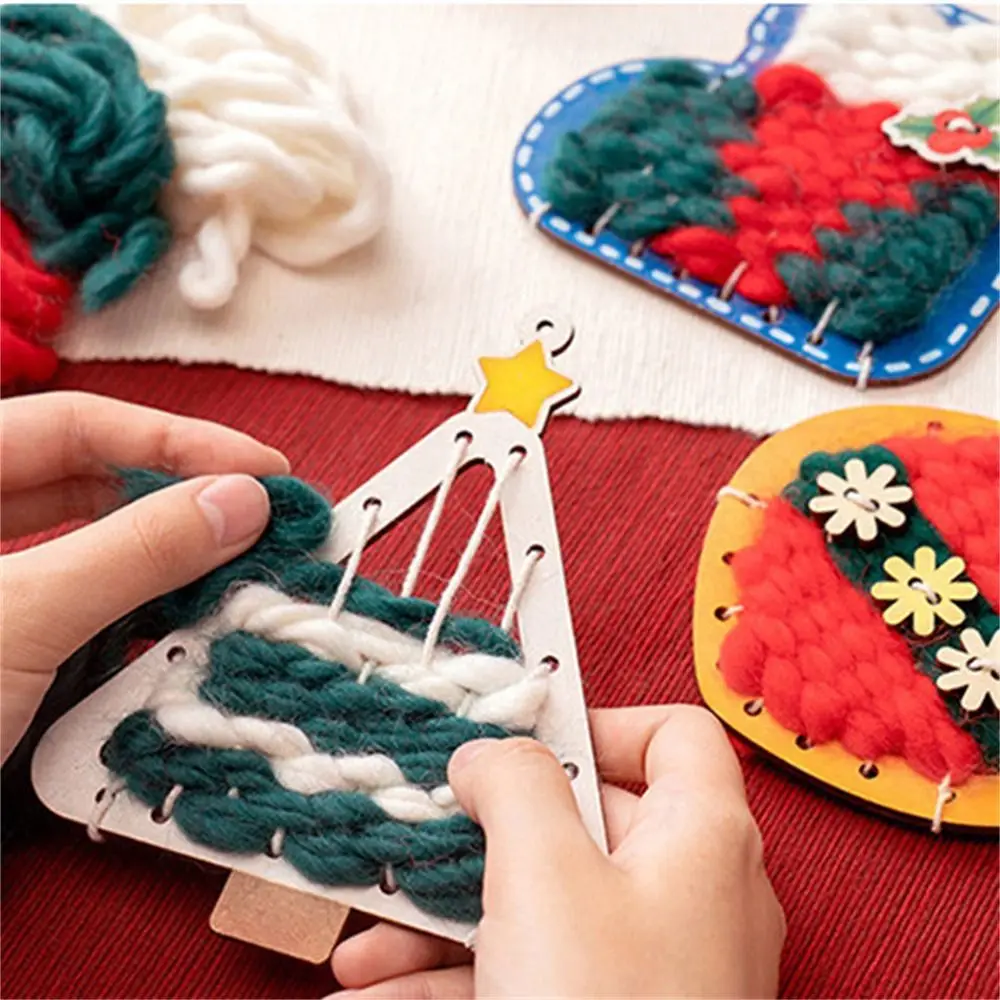 Children Educational Toy Weave Xmas Gift Kindergarten Toys Christmas Stocking Christmas Bells Christmas Wool Tree DIY Assembly