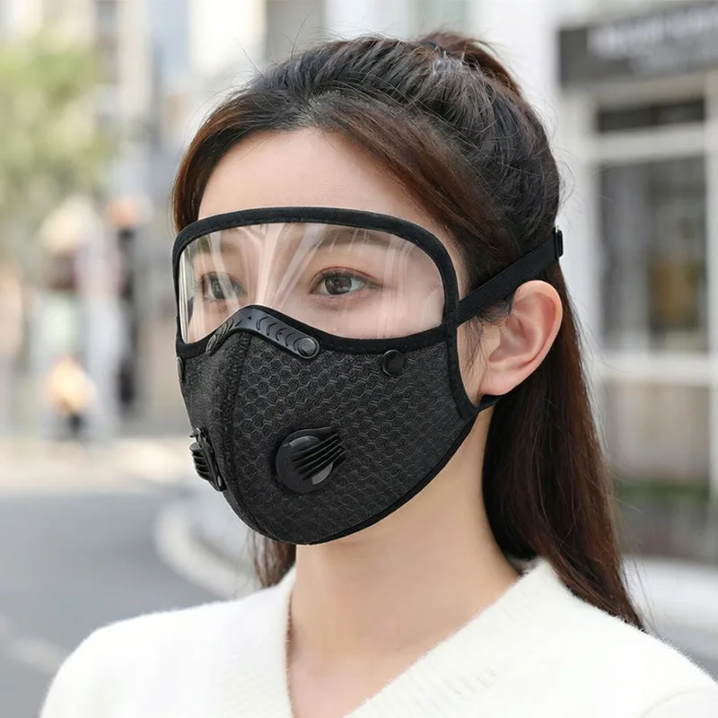 New Cycling Face Mask with Filter Goggles Dust Mask Sport Washable Reusable Facemask for men Bandana Actived Carbon Filters