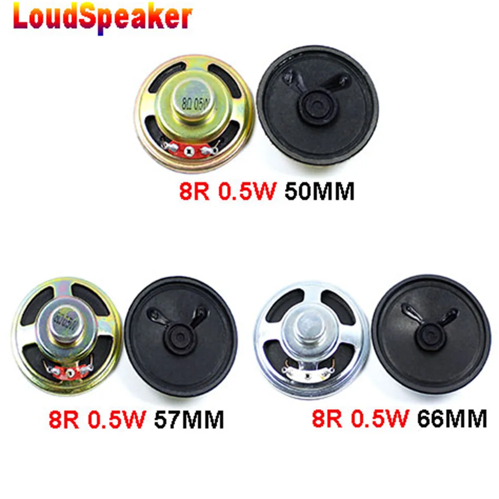 

New Original Ultra-thin speaker 8 ohms 0.5watt 0.5W 8R Diameter 50MM 57MM 66MM LoudSpeaker Iron shell horn