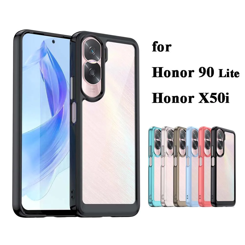 Shockproof Case for Honor 90 Lite X50i Drop Protection Airbag Cushion TPU Acrylic Shell Protective Cover Fundas