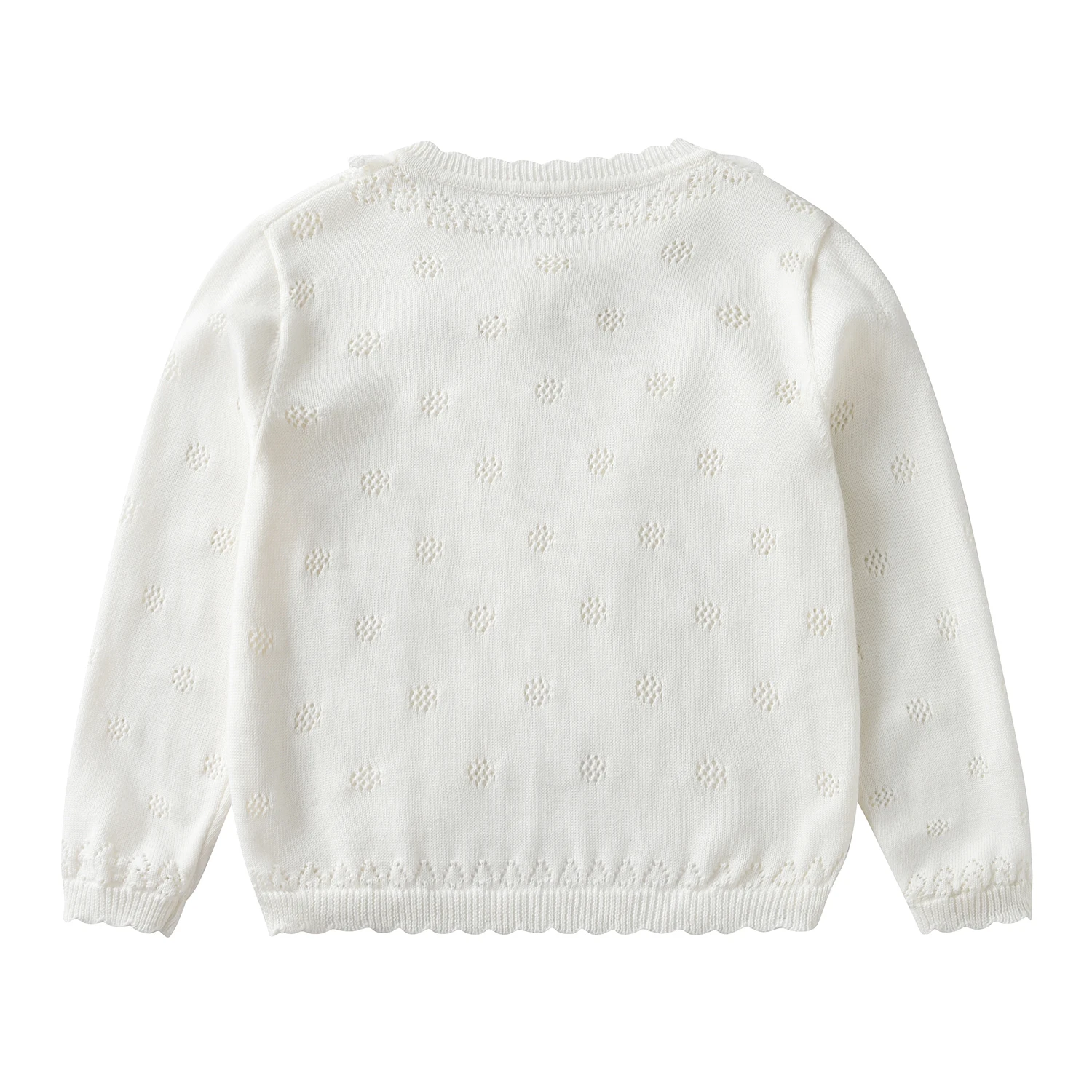 Children's Clothing Sweater, A Buckle Hollow Cardigan Pure Cotton Shawl Air-Conditioned Shirt Out to Take Sunscreen Cardigan