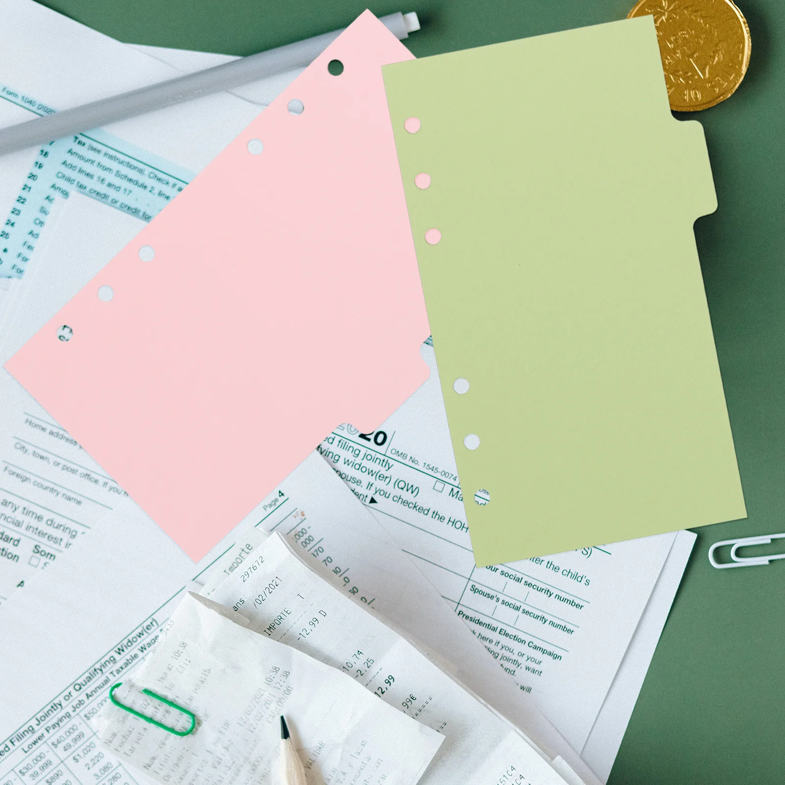 Divisori per indici professionali da 20 pezzi Schede per raccoglitori di carta scrivibili Divisori per schede colorate per l'organizzazione dei documenti Ufficio di studio