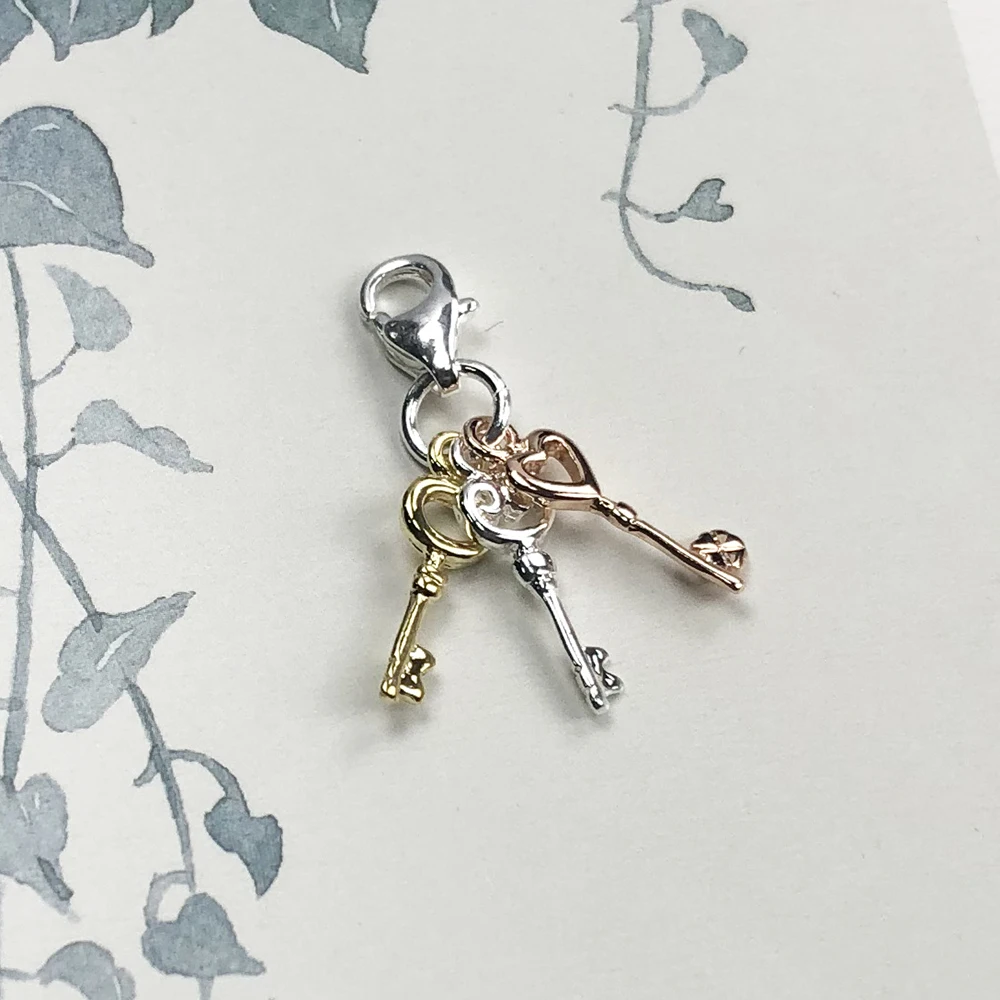Fashion Hot Keys Pendant Dangle Charm For Women Brand New 925 Sterling Silver Romantic Jewelry Gift