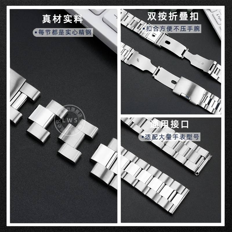 21mm Precision Steel Wrist Strap for Movado Museum Series Silver Soul 0607473 Series Fashion Watch Strap with Men's Accessories image 3