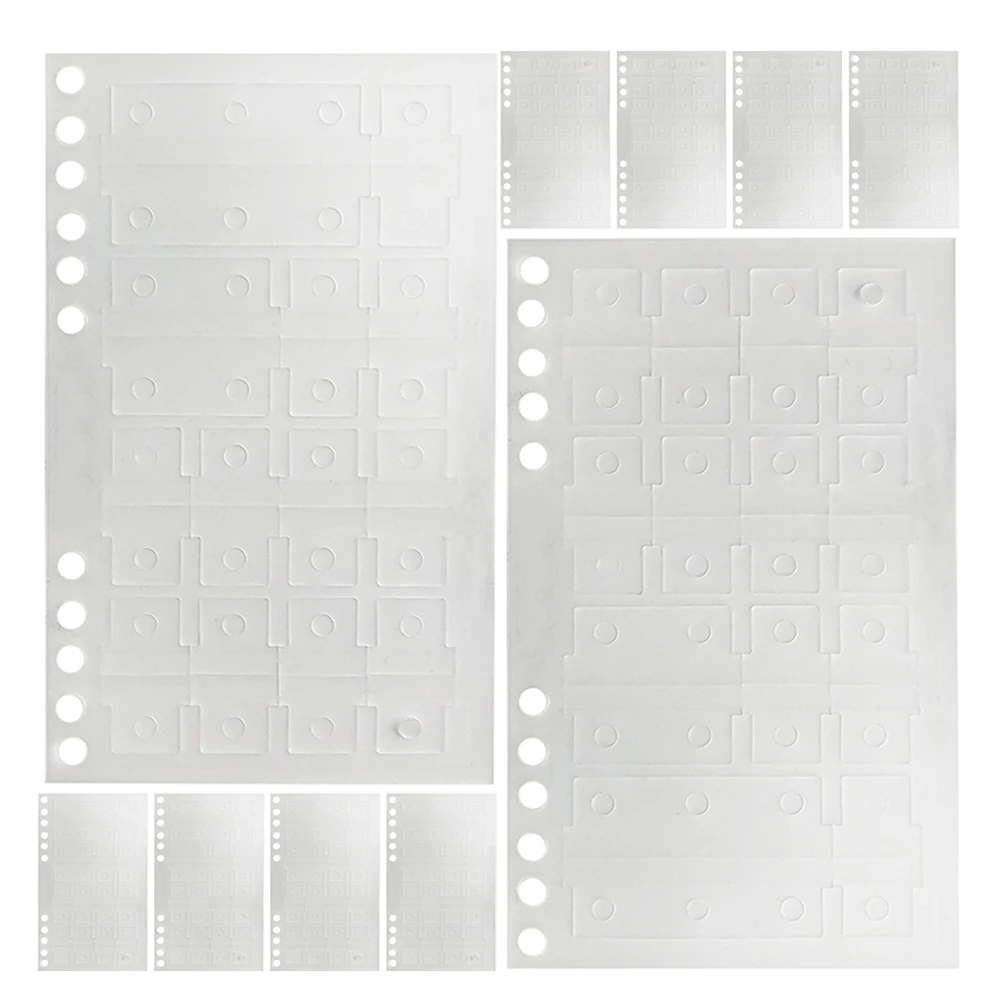 

10 Sheets Pvc Adhesive Tabs For Binders Clear Index Sticky Page Markers Book Annotation Supplies Multi-Hole A5 A6 Office