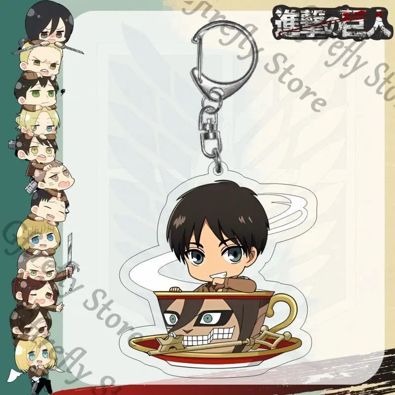 Anime Eren Jaeger Aanval op Titan Mikasa.Ackerman Opknoping Drop Hanger Sleutelhanger Ambitus Acryl Q Versie Levi Ackerman Gift
