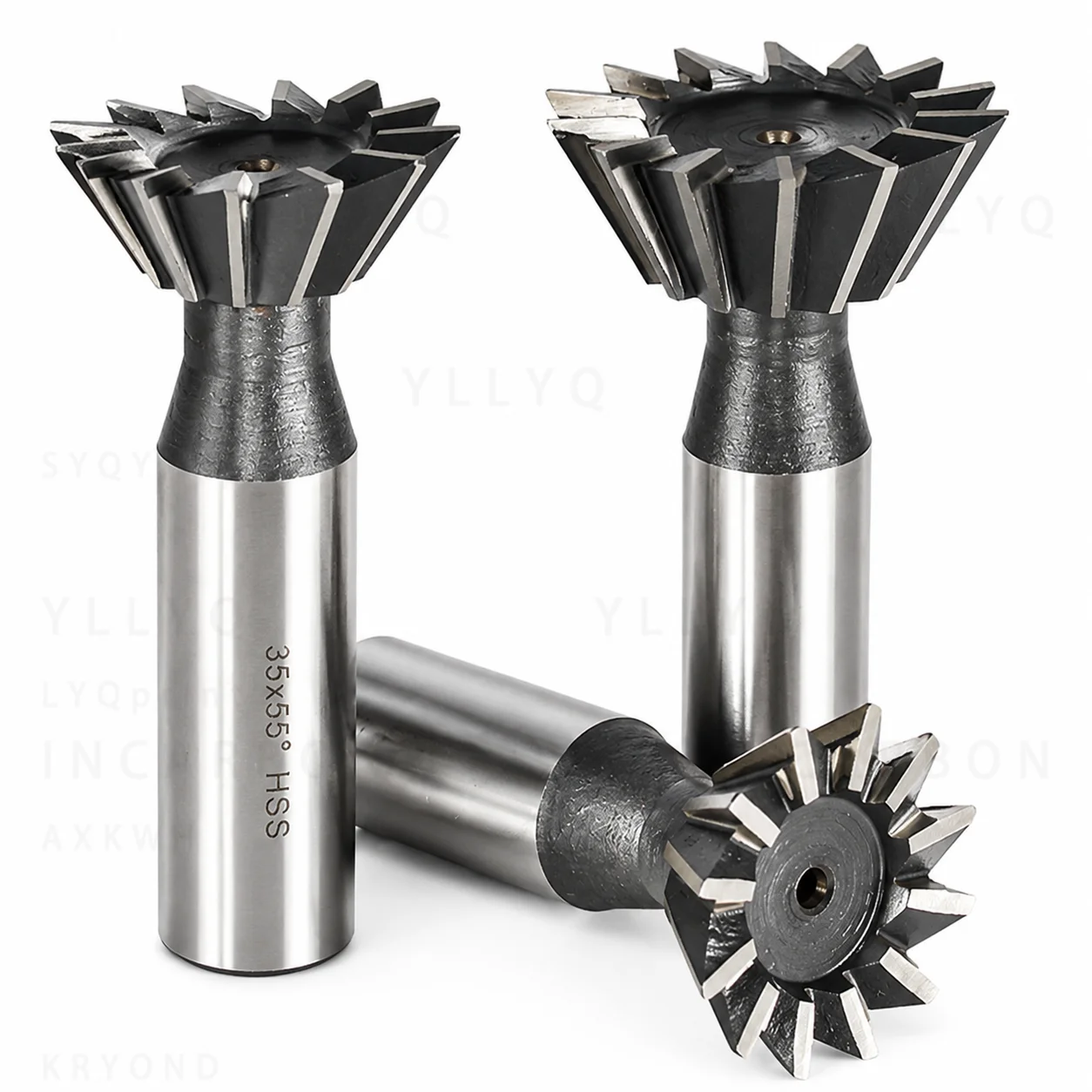 HSS Dovetail Milling Cutter 10-60mm 45° 55° 60° Straight Shank CNC Router Bit End Mill for Aluminum Wood Slotting Cutting Tool
