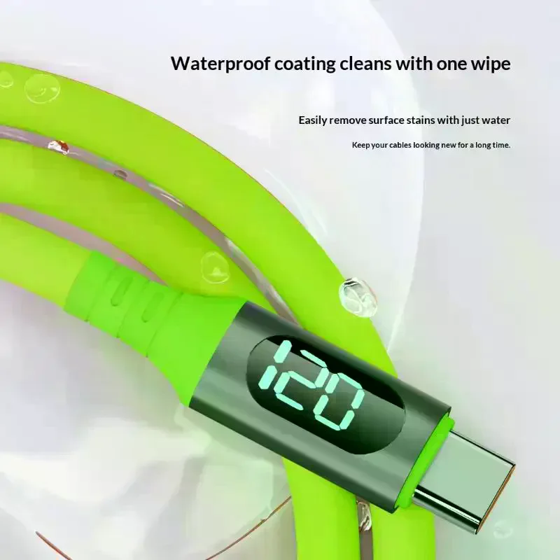 1/3Pcs 1.5 Meters Wire Type-C Digital Display Charger Cable USB C To C 120W Fast Charging Power Display Cable Cord For Phone 17