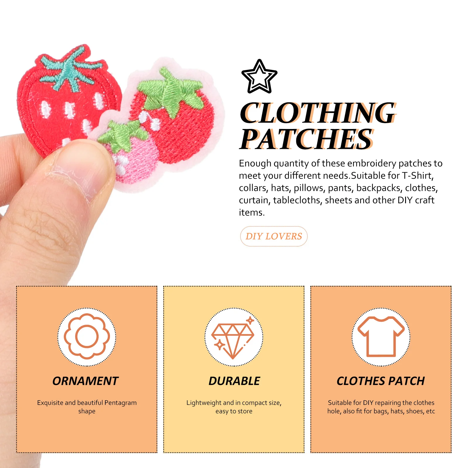 

20pcs Strawberry Patches DIY Embroidered Decorations for Jeans Bags Fruit Patches For Clothing Pattern Sewing Accessories