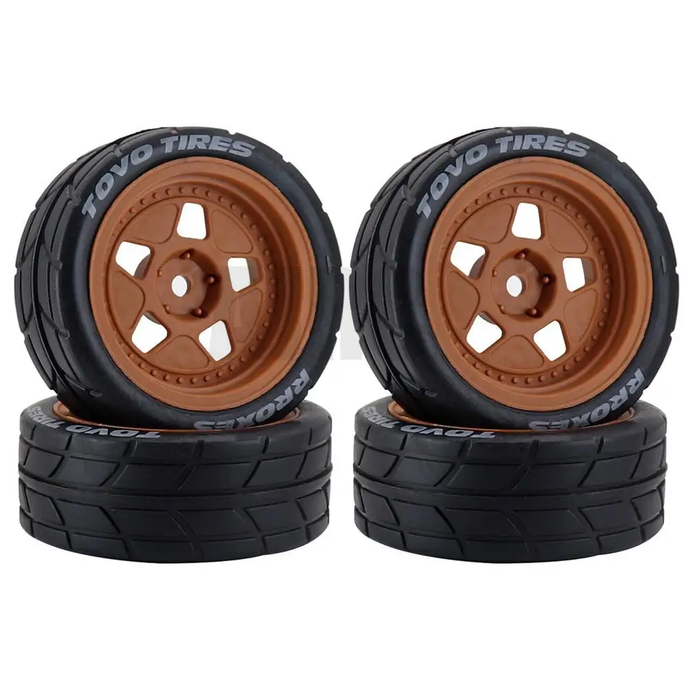 4szt 66mm Gumowa opona koła 12mm Hex Do Tamiya Tt01 Tt02 Hpi Wr8 Xv01 Ta06 Yokomo Hsp 94123 Ptg-2 1/10 Rc Racing Car Parts