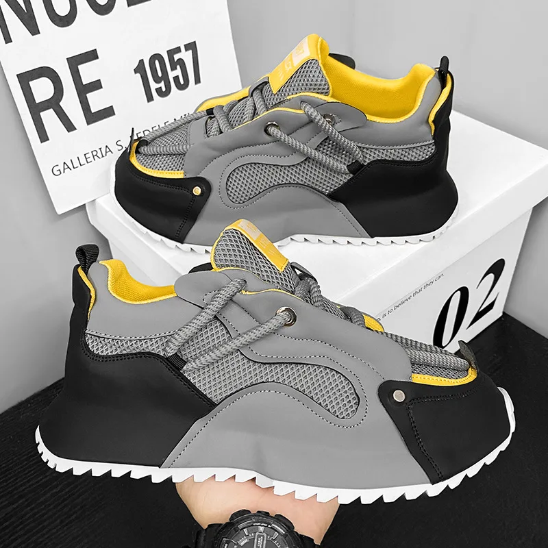 

39-48large-size Mens Shoes Breathable Mesh Casual Sneakers Trend High Quality Comfort Thick Sole Shoes for Men Кроссовки Мужские
