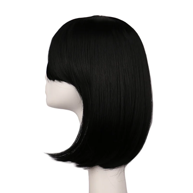 14 inch korte rode pruiken vrouwen korte rechte bob met pony natuurlijke schattige synthetische rechte pruiken voor dagelijks feest Halloween cosplay