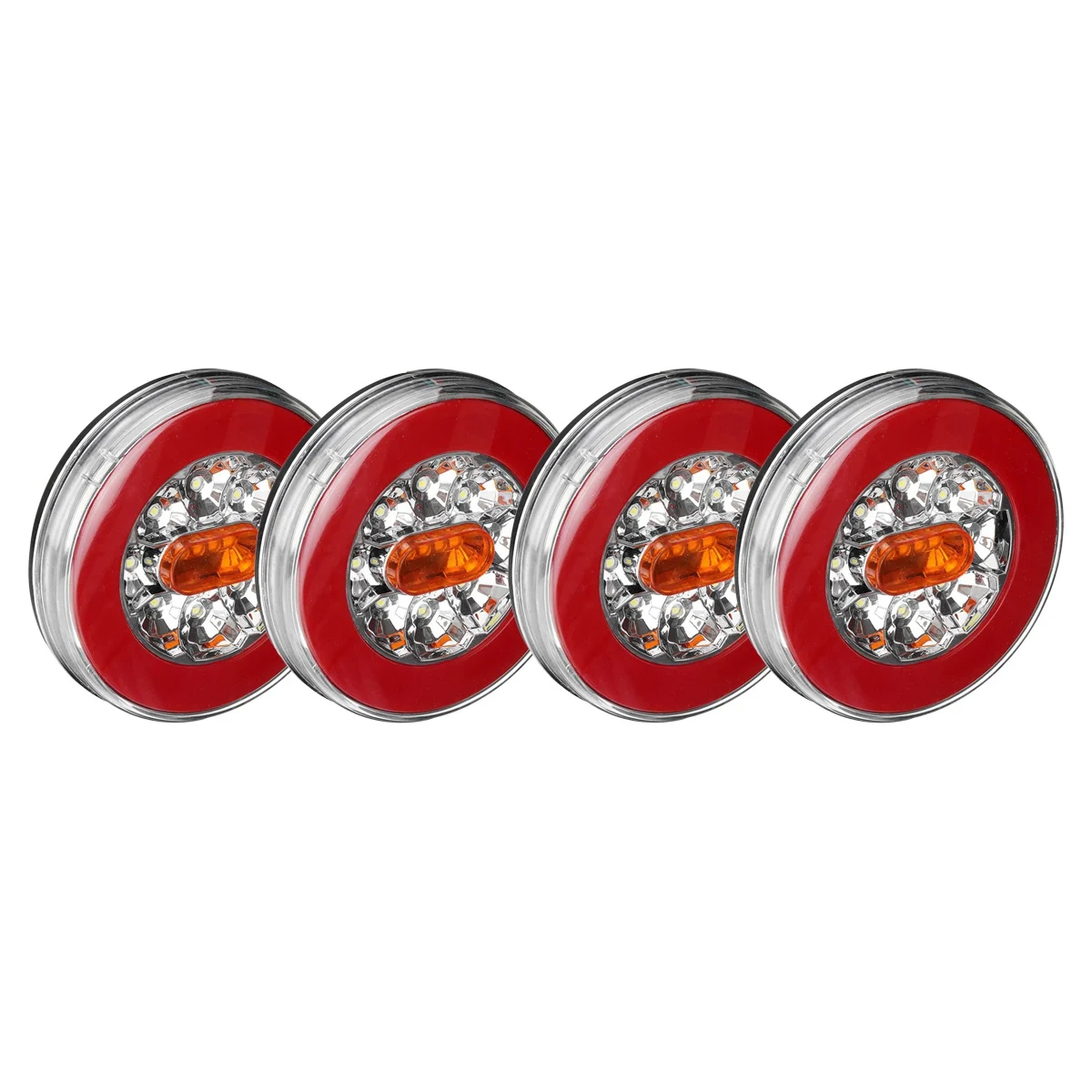 

4X 32LED 12-30V Truck Taillight for Car Trailer Lorry 4 In1 Dynamic Tail Trun Signal Reverse Lamp Rear Brake Stop Light