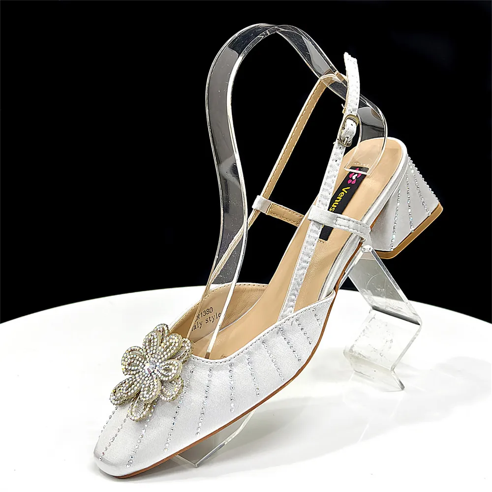 حار بيع ناضجة كلاسيكية Stlye منصة تصميم عالية الكعب حفل زفاف النساء الأحذية وحقيبة مجموعة باللون الفضي #4