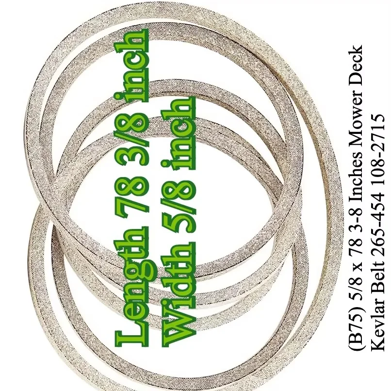 (B75) 5/8 x 78 3-8 Inches Mower Deck Kevlar Belt 265-454 108-2715, Replacement Belt Compatible for Stens Toro