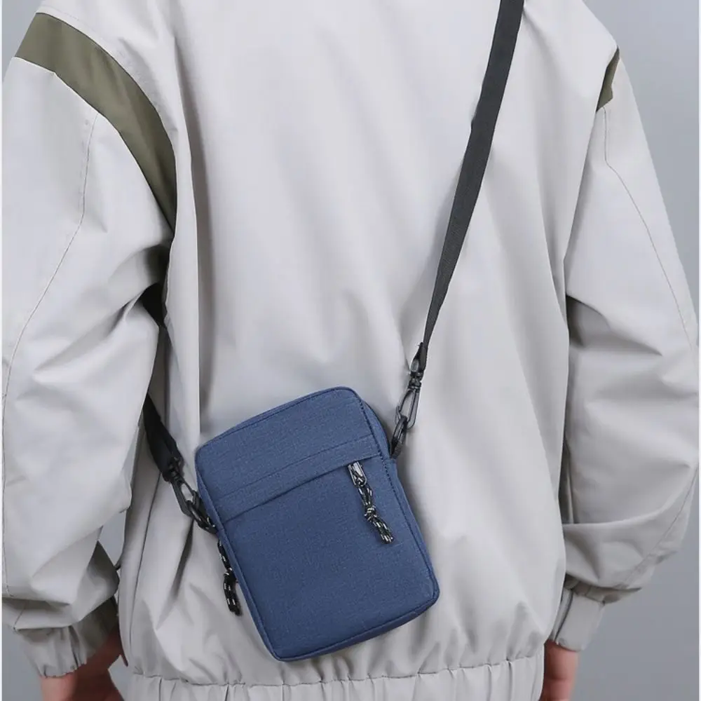 

New Casual Men Messenger Bag Korean Nylon Sports Shoulder Bag Solid Color Simple Shopper Bags Small Handbag