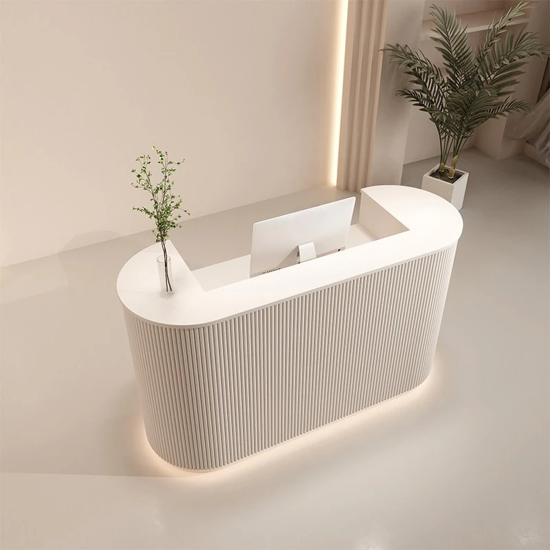 Clothing store curved reception counter light luxury nail salon simple reception counter modern balcao de recepção Furniture