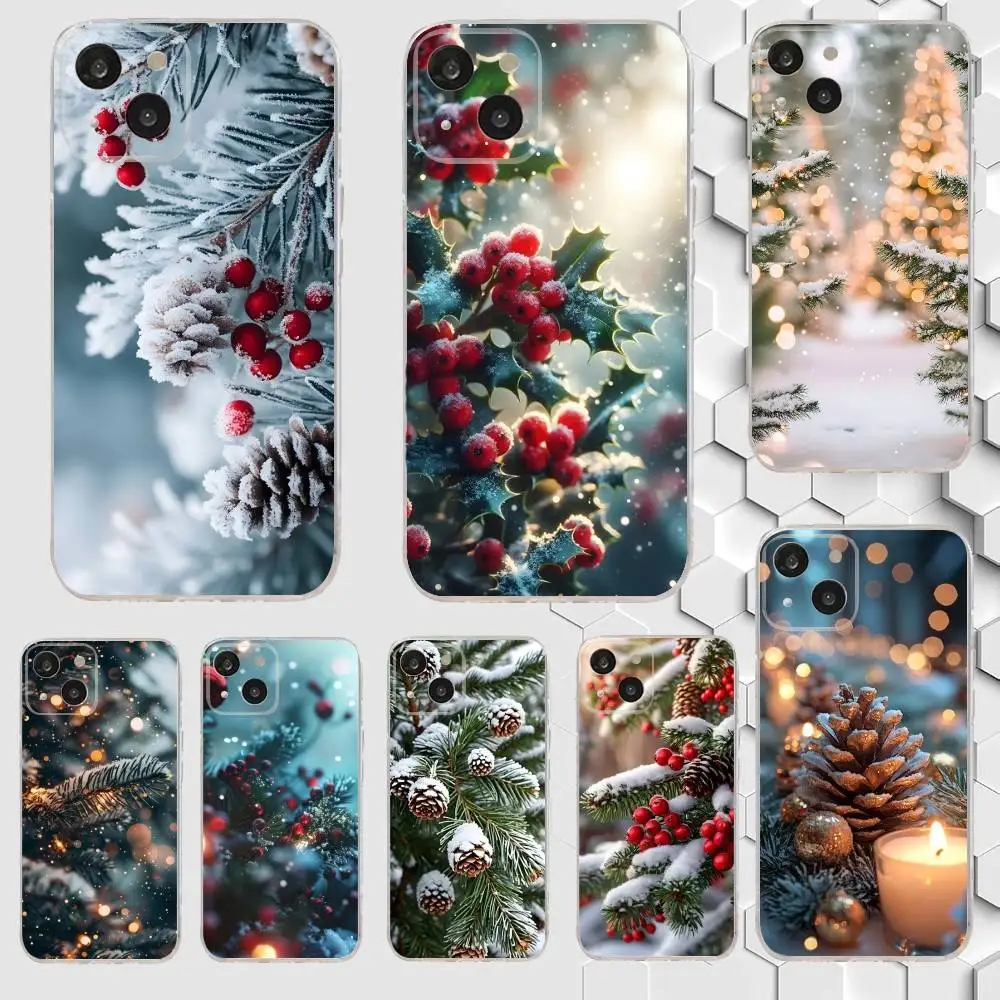 

Snowy Christmas Forest Phone Case For iPhone 17,16,15,14,13,12,11 Plus,Pro,Max,Air,XR,XS,X,7,8 Plus,SE,Mini Transparent Soft