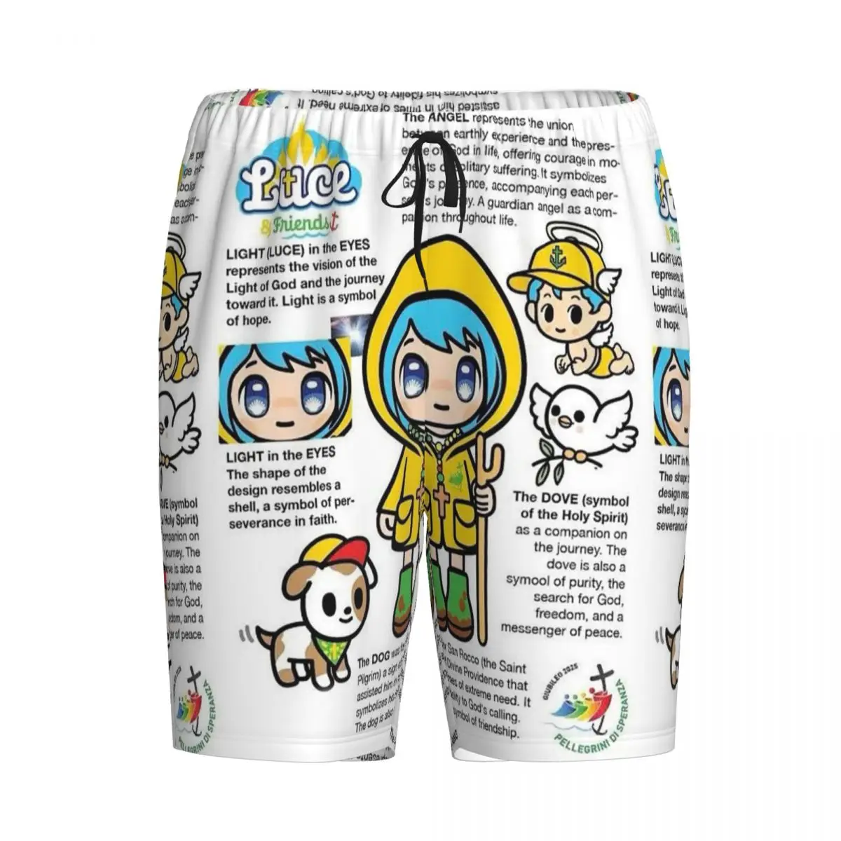 

Custom Luce Vatican Mascot Shorts Sleeping Pants Men Pajama Pants Lounge Sleep Sleepwear Bottoms