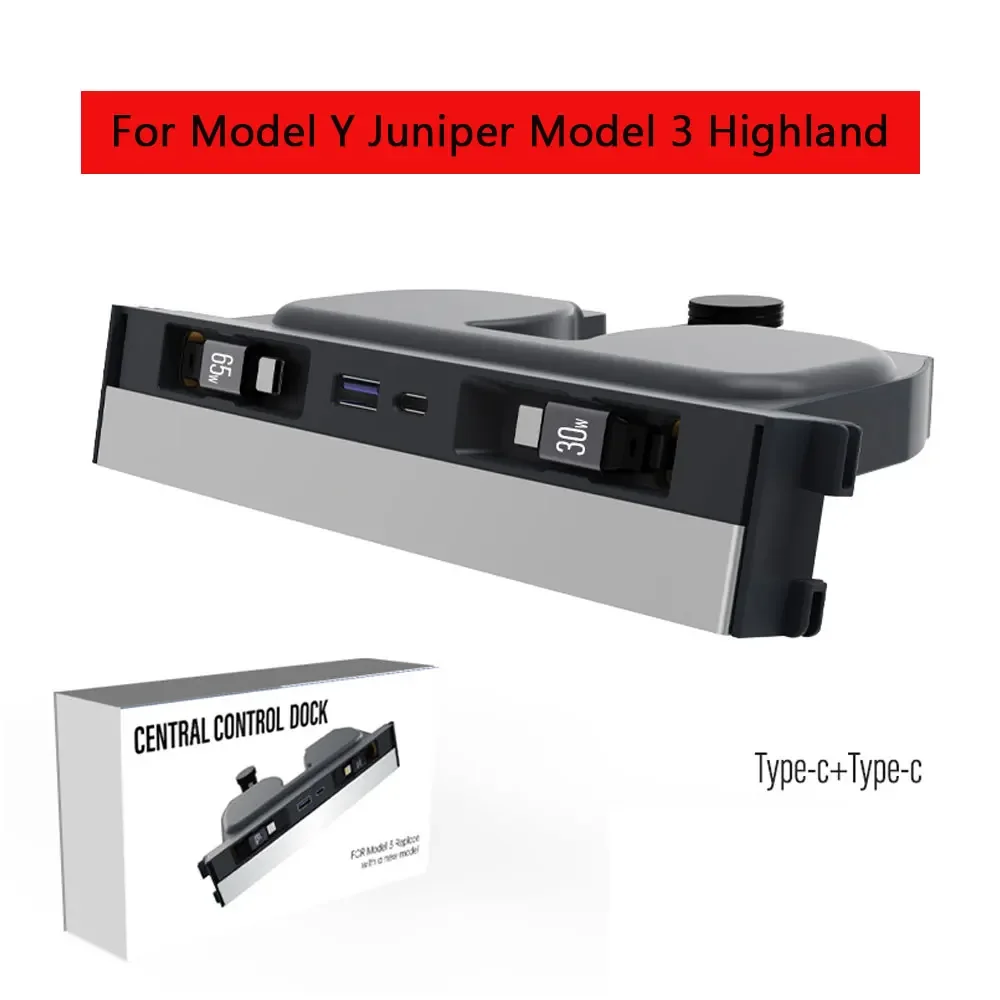 USB Hub For Tesla Model Y Juniper Model 3 Highland Center Console Fast Charger Interior Accessories MultiPort Upgraded Docking