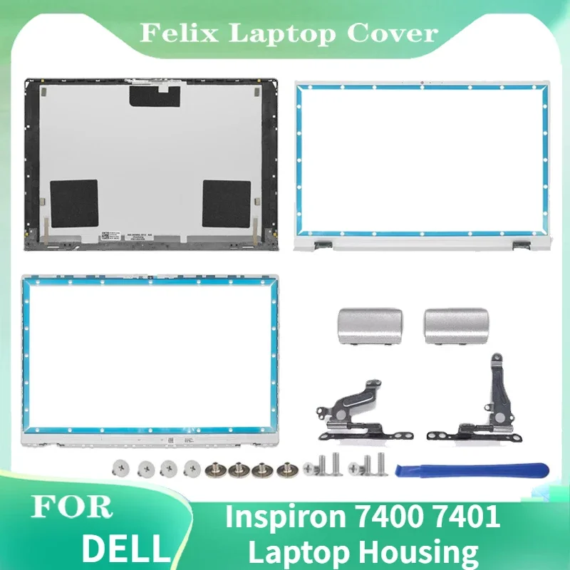 

New Original For DELL Inspiron 7400 7401 Laptop Housing LCD Back Top Cover Front Bezel Hinges Hinge Cover Rear Lid 0NCVP1 0CYKR7