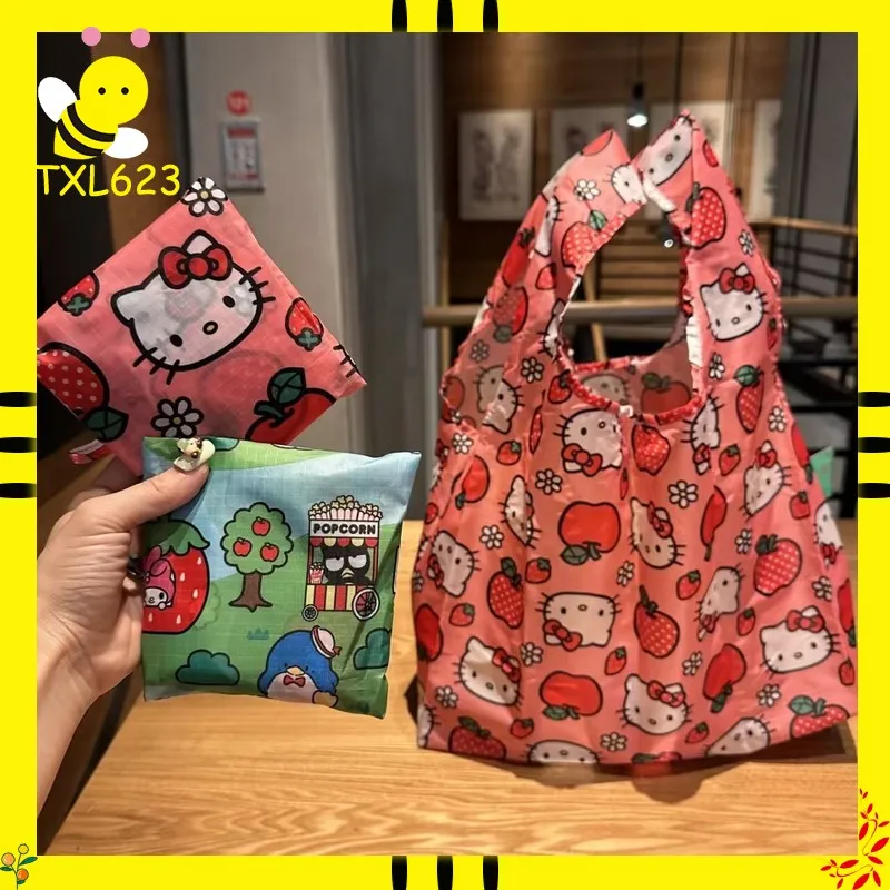 

2026 New KT Cute Cartoon Large Capacity Foldable Environmentally Friendly Bag Lightweight Shopping Portable Storage Hot Sell