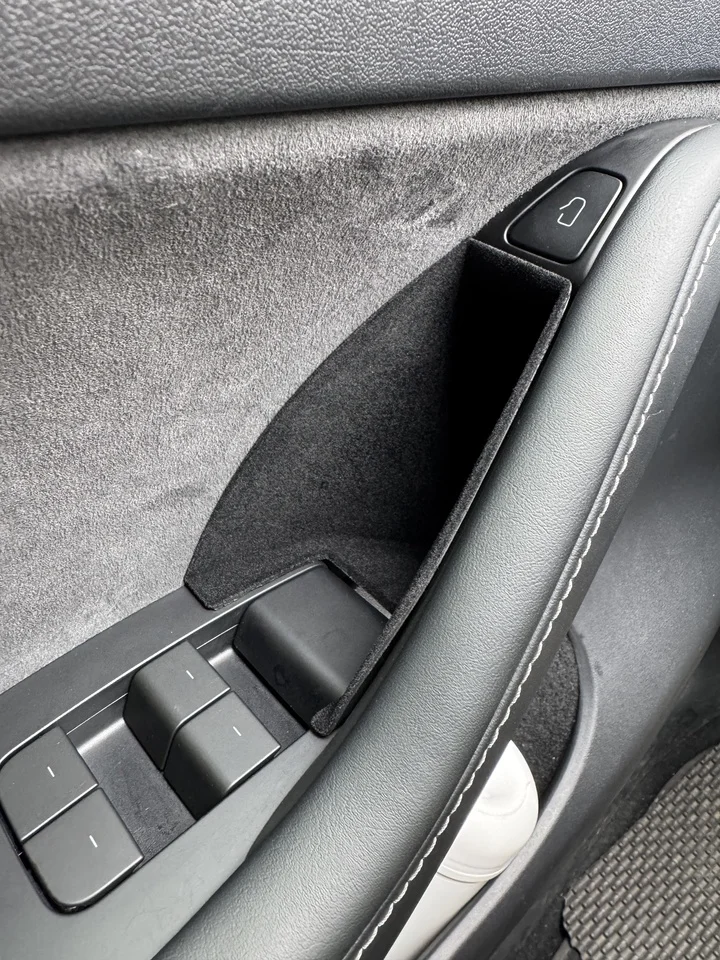 

Ящик для хранения дверей автомобиля для Tesla Model Y Juniper Model 3 2019-2025+ ABS, флокирующийся карман, чехлы, лоток-органайзер, автомобильные аксессуары