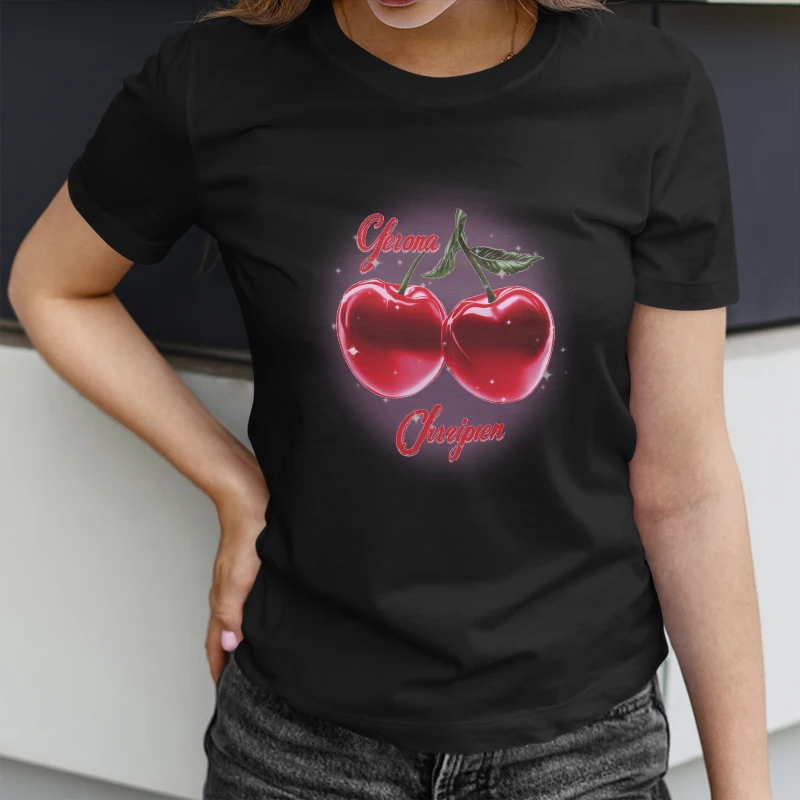 

Women's Short Sleeve T Shirt Sweet with Juicy Cherry Print