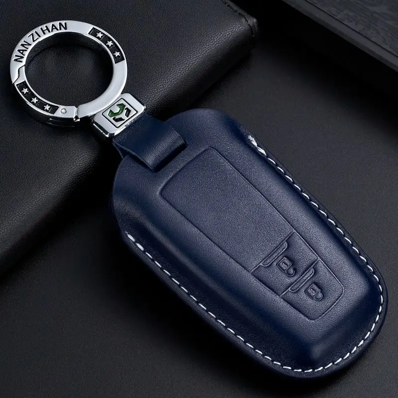 Car Key Case For Toyota Corolla Land Cruiser Prado 3500 RAV4 Leather Key Chains Key Fob Cover Car Accessories