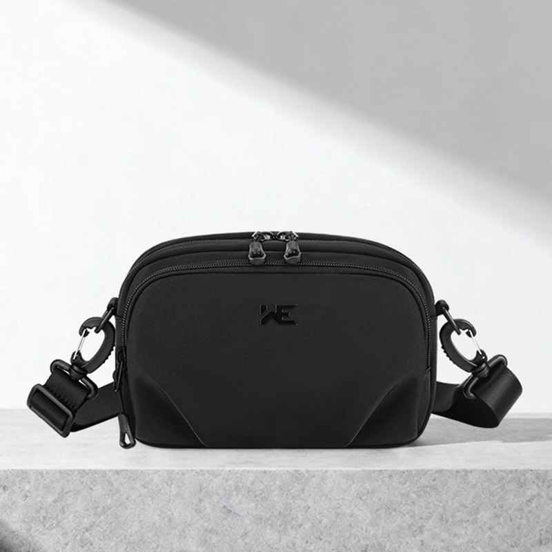 Men's new casual solid color diagonal cross bag simple travel lightweight shoulder bag fashionable multi-layer shell phone bag