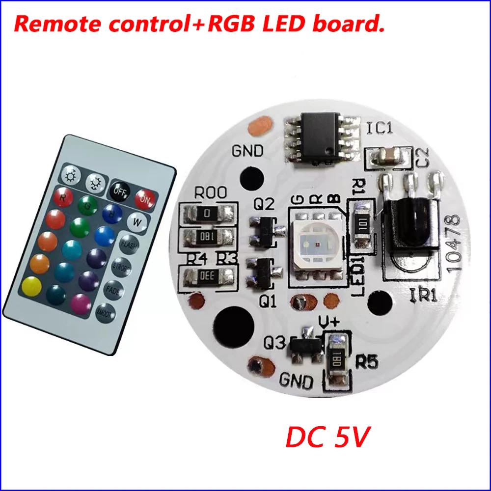 Highlight Colorful Gradient LED RGB light Board Work with Remote Control(include CR2025 battery) DC Input 5V.