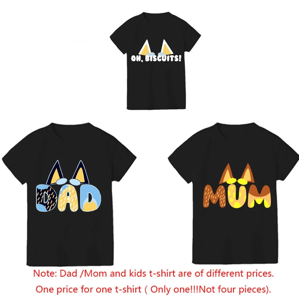 Dad Mom And Me Family Matching clothes Simple Cartoon Anime look T shirts Daddy Mommy and Me Father Son Mother Daughter Outfits