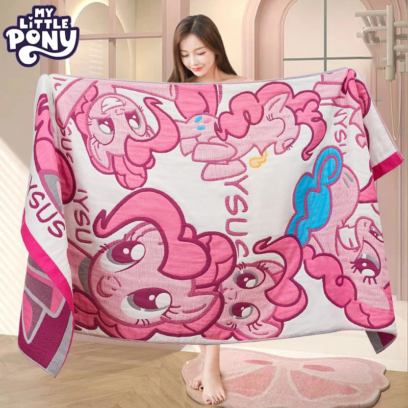 

Kawaii My Little Pony Cartoon Beach Towel Pinkie Pie Children Cotton Bath Towel Soft Absorbent Home Sofa Blanket Christmas Gift