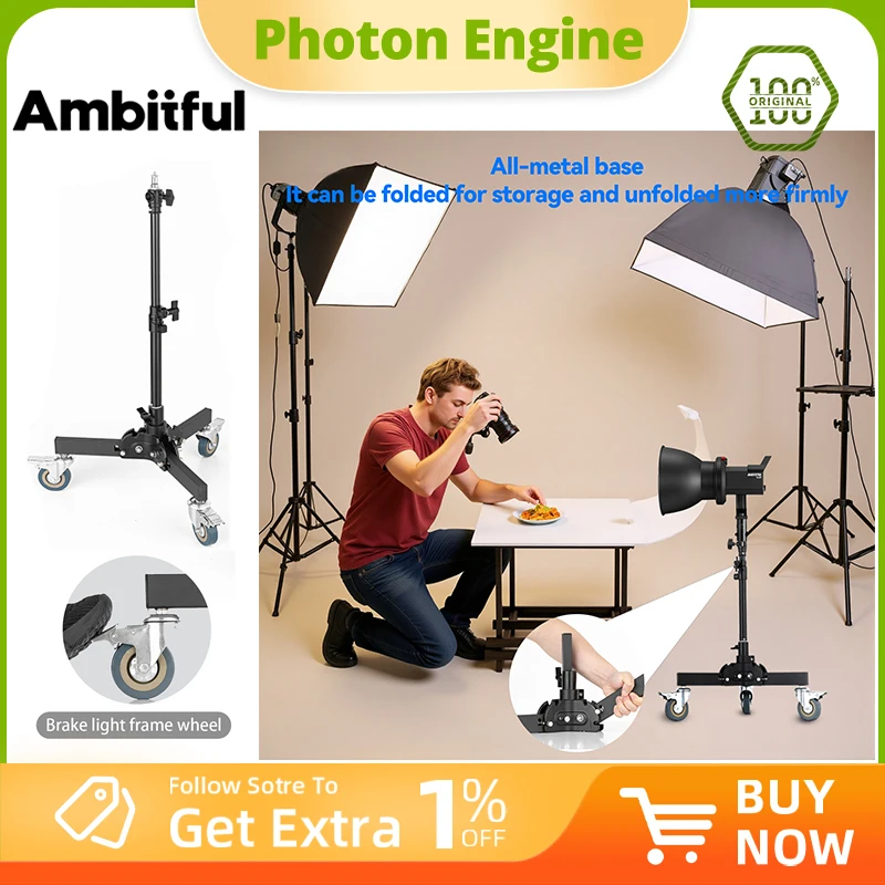 

AMBITFUL 93-147 см 20 кг сверхмощный напольный светильник с колесами штатив студийный напольный светильник подставка
